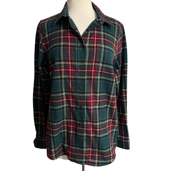 L.L. Bean Slightly Fitted Princess Mary Button Down Flannel Shirt Medium NWT - Picture 1 of 4